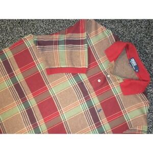 Polo Ralph Lauren Polo Shirt Mens XL Autumn Plaid Madras Golf Pony Preppy VTG